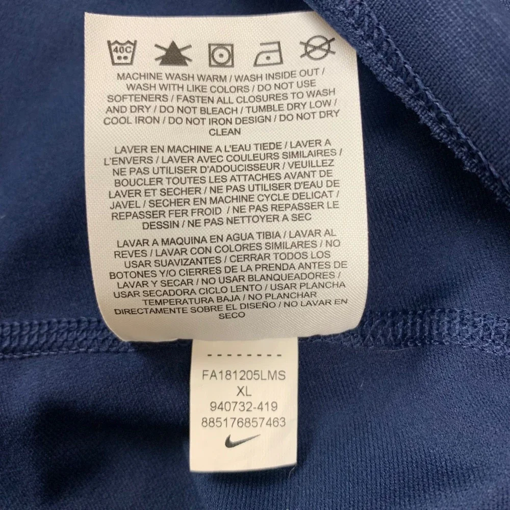 Nike NFL Dallas Cowboys Men's XL Navy Blue Dri-FIT Quarter Zip Pullover
